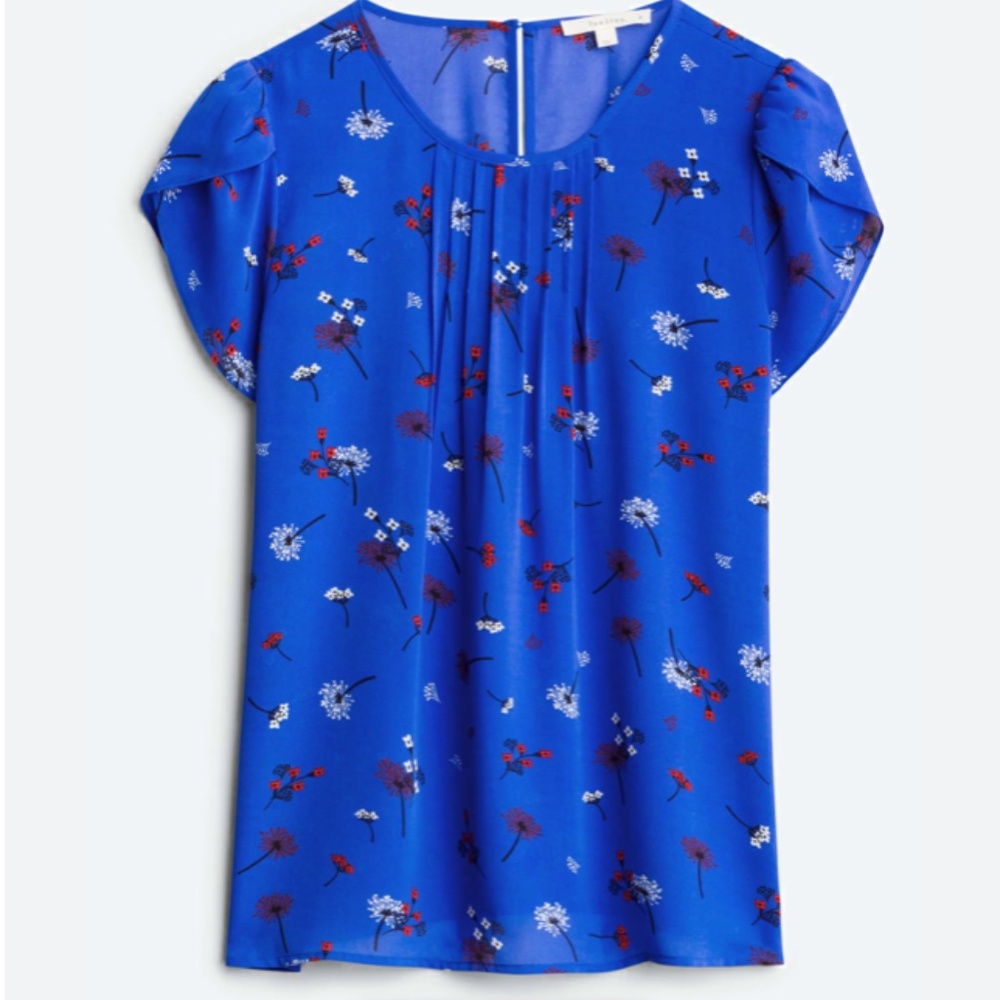 Fun2Fun Callum Tulip Sleeve Blouse (Stitch Fix) XL Cobalt
